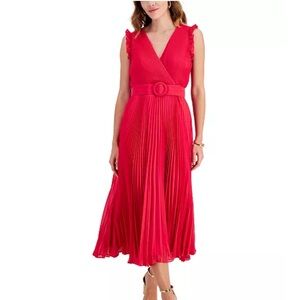 Taylor Pleated Chiffon Midi Dress